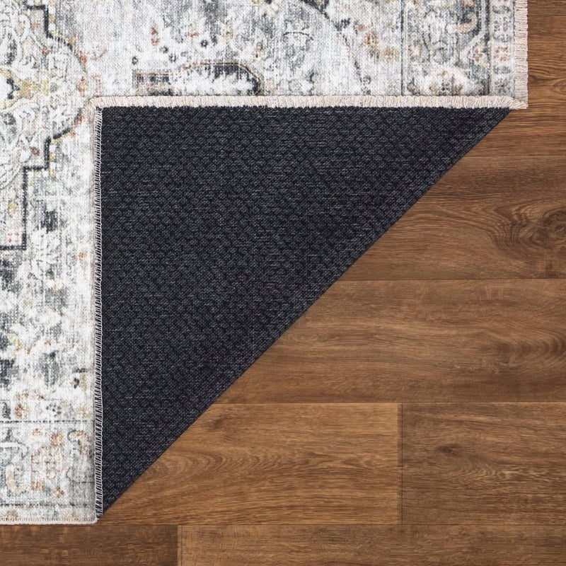 Bloom Rugs بلوم سجاد كاريا قابلة للانزلاق 5x7 سجادة - العاج/الرمادي/الكراميل سجادة المنطقة التقليدية لغرفة غرفة المعيشة غرفة الطعام والمطبخ - الحجم الدقيق: 5 '× 7' - Image 5