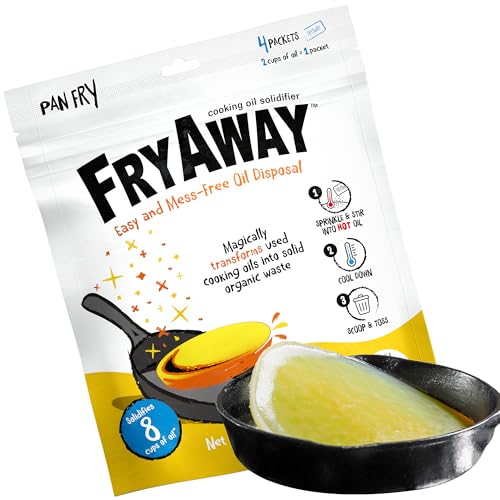 FryAway Cooking Oil Solidifier, Vegetable/Canola Oil Hardener for Easy Disposal, Natural Oils Solidifies, Grease Solidifying Powder, Waste Solution As Seen on Shark Tank, Pan Fry, Up to 8 Cups - Image 1