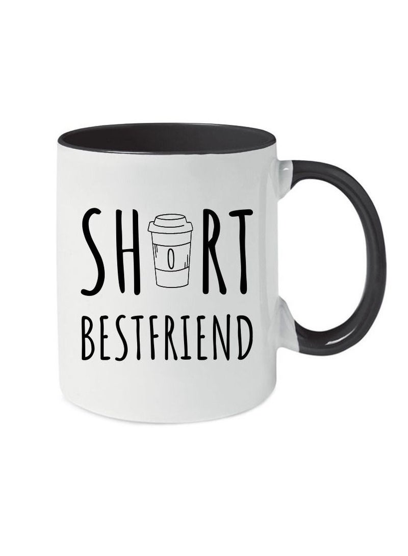 MEC Tall Short Best Friend Print Coffee Mug 11 Oz Black Handle  - Image 2