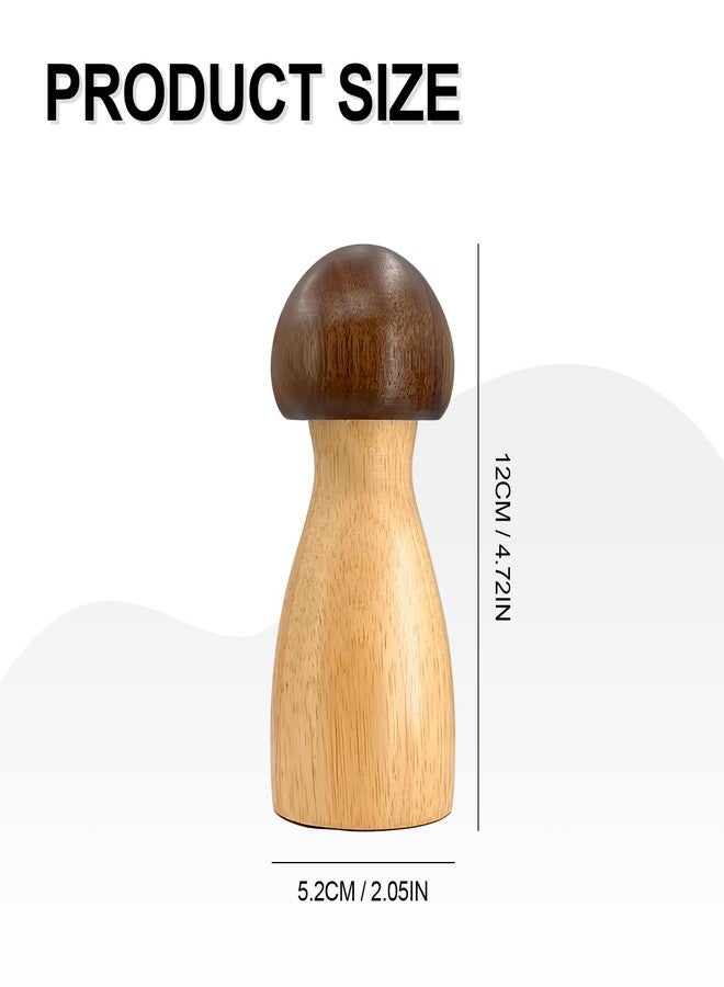 FALESHOS Wooden Pepper Grinder, Mushroom Shaped Mill with Ceramic Mechanism - 5 Inch Adjustable Coarseness Salt and Pepper Grinder Set, Refillable Kitchen Gadget, Perfect Birthday & Housewarming Gift - Image 2