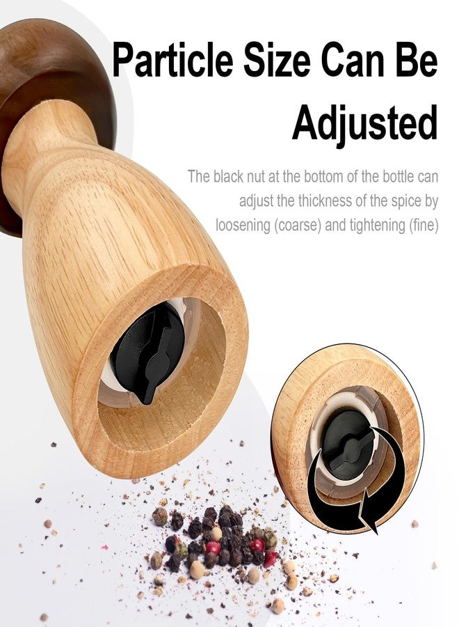 FALESHOS Wooden Pepper Grinder, Mushroom Shaped Mill with Ceramic Mechanism - 5 Inch Adjustable Coarseness Salt and Pepper Grinder Set, Refillable Kitchen Gadget, Perfect Birthday & Housewarming Gift - Image 5
