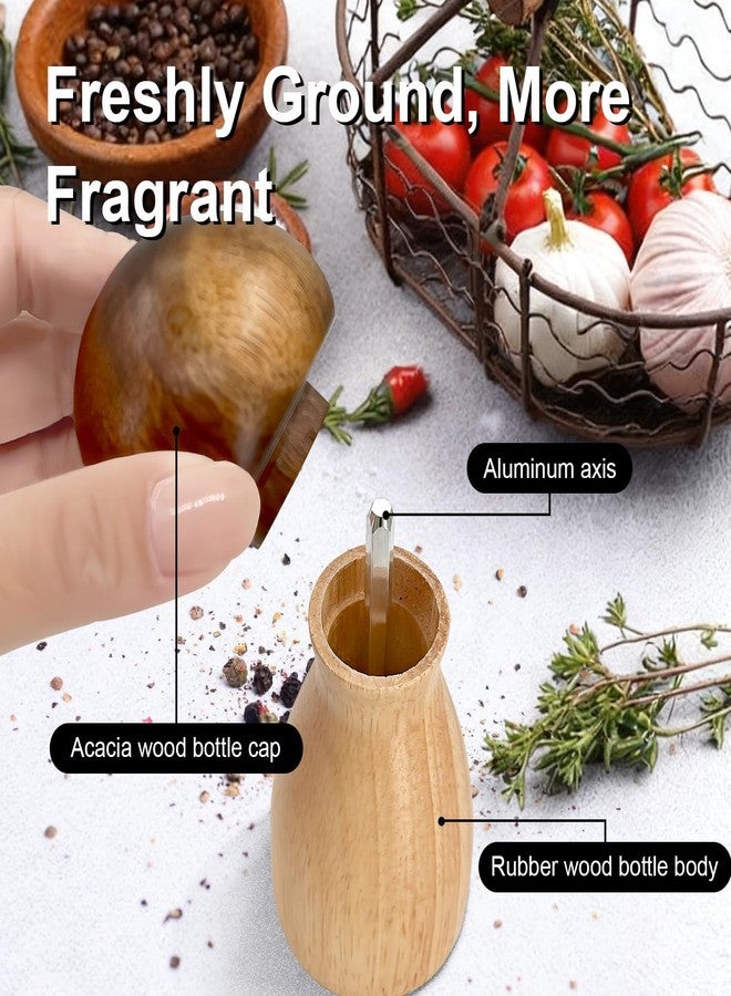 FALESHOS Wooden Pepper Grinder, Mushroom Shaped Mill with Ceramic Mechanism - 5 Inch Adjustable Coarseness Salt and Pepper Grinder Set, Refillable Kitchen Gadget, Perfect Birthday & Housewarming Gift - Image 4