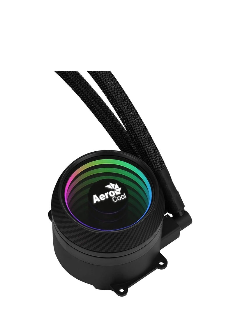 إيروكول مبرد سائل Aerocool Mirage L360، مقاس 360 مم ARGB، تصميم Infinity Mirror RGB، مراوح RGB قابلة للتوجيه صامتة، كتلة مياه من النحاس الخالص بتصميم قناة دقيقة  - Image 4