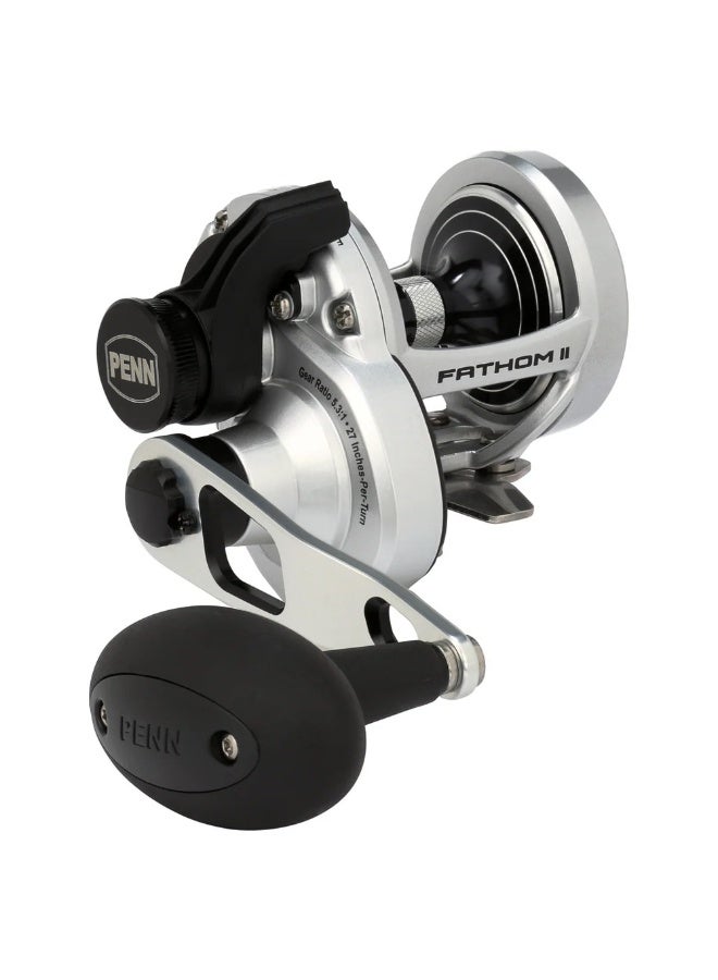PENN Fathom™ II Lever Drag 2-Speed Conventional Reel – Silver - Image 2