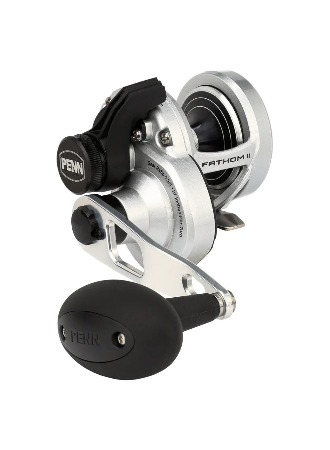 PENN Fathom™ II Lever Drag 2-Speed Conventional Reel – Silver - Image 1