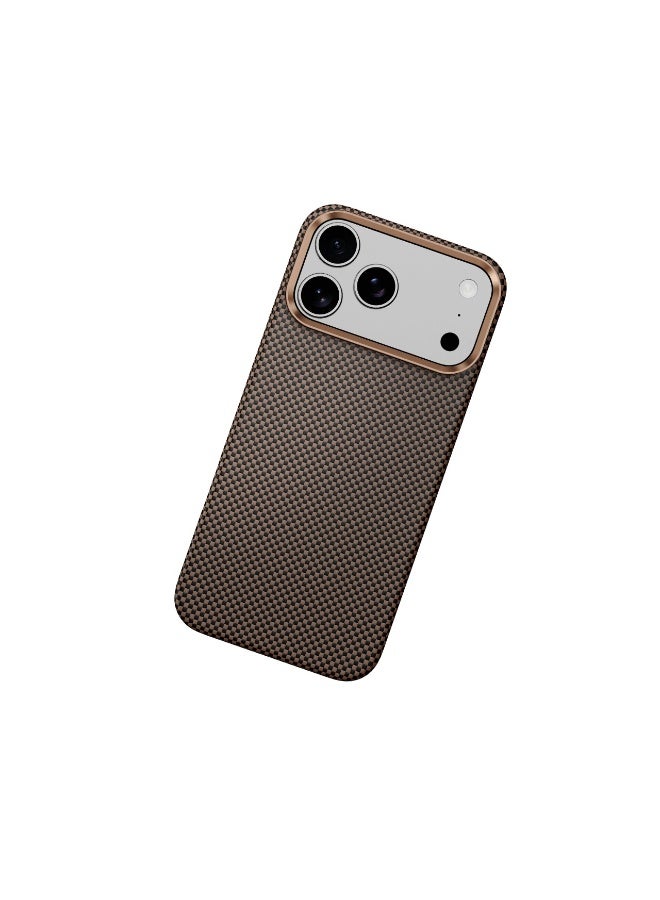 جرين ليون جراب ماج سيف كيفلر لهاتف iPhone 17 Pro / حماية عسكرية / حماية من سبائك الألومنيوم / متوافق مع ماج سيف / نحيف للغاية - الذهب الأسود - Image 2