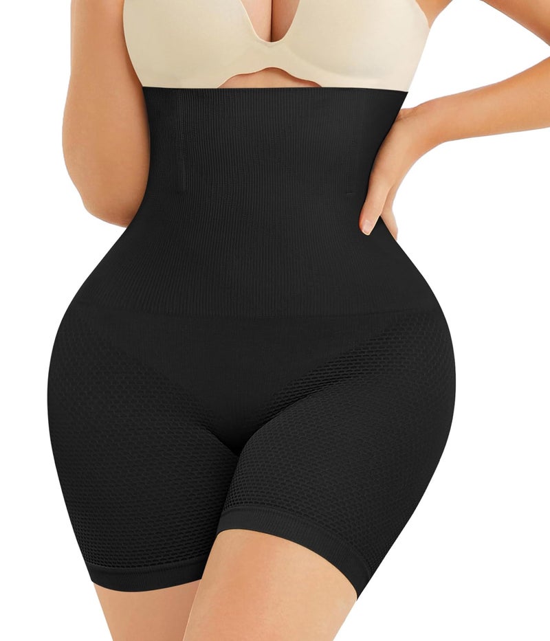 Nebility Women Waist Trainer Shapewear Tummy Control Body Shaper Shorts Hi-Waist Butt Lifter Thigh Slimmer (XL/2XL, Black) - Image 1