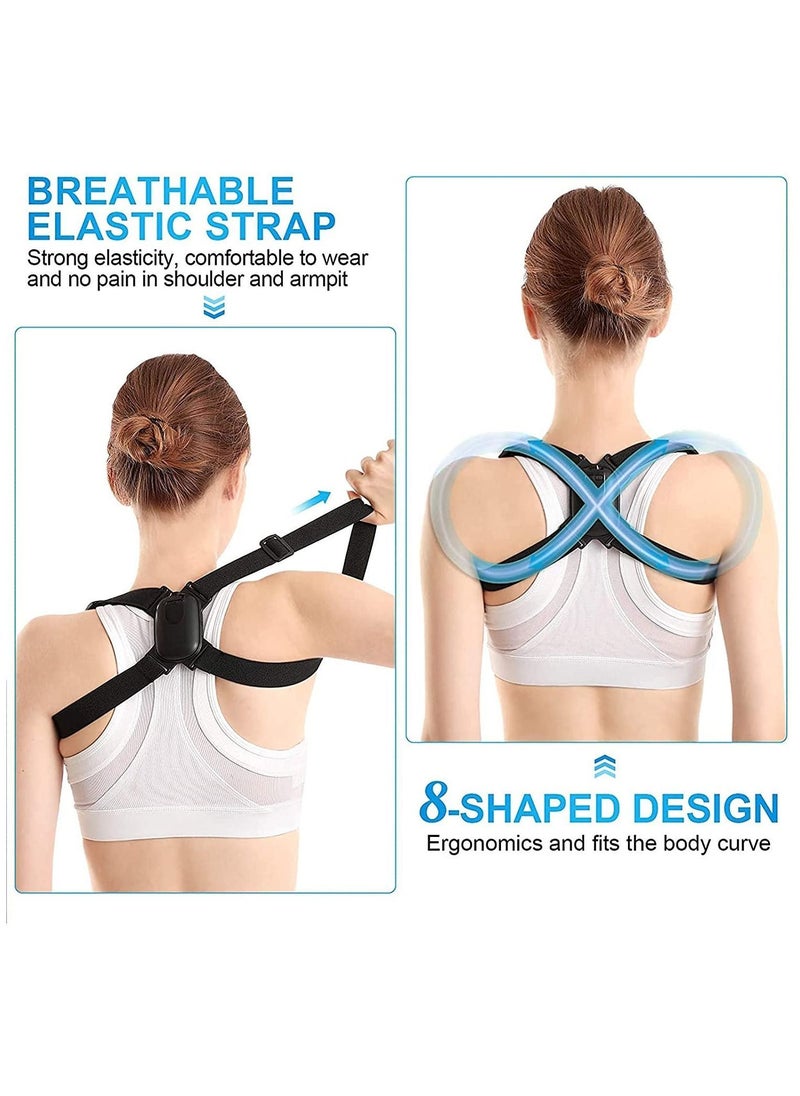 NIBEMINENT 1 Piece Smart Posture Corrector with Sensor Vibration Reminder for Men and Women, Backmedic Teens Kids, Adjustable Angle Straps to Help Maintain Correct  - Image 2