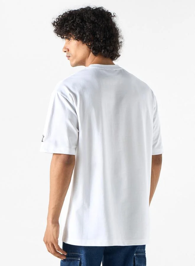 STARTER Starter Logo Print Crew Neck T-shirt with Short Sleeves