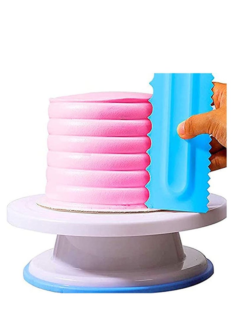 Y&D Cake Scraper, Set of 9 Packs Scraper Decorating Comb Icing Smoother for Plastic Baking Edge Kitchen Mold DIY Tool (Blue)  - Image 3