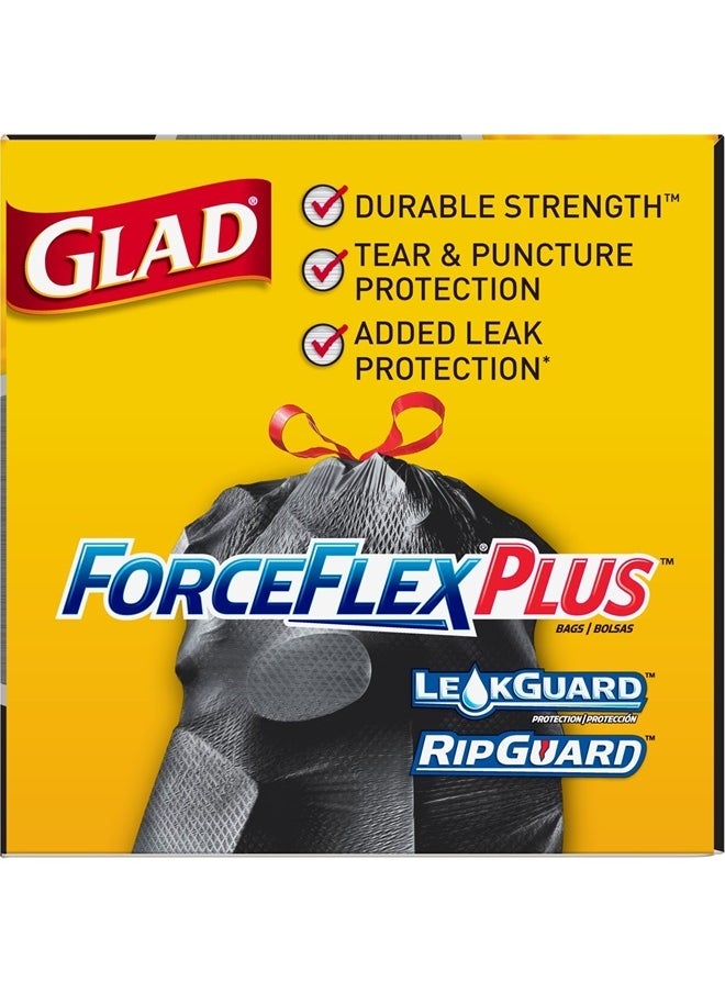 Glad Trash Bags, Large Drawstring Garbage Bags‚ ForceFlexPlus 30 Gallon Black Trash Bag - 25 Count Each (Pack of 6)  - Image 3