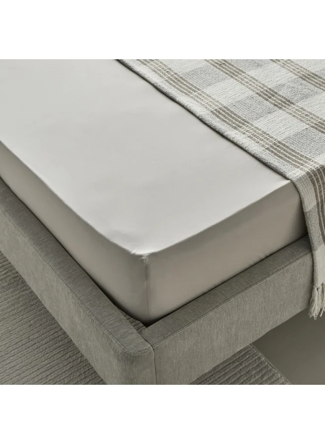 Home Box Purely-percale 300TC Double Fitted Sheet 200 x 40 x 140 cm