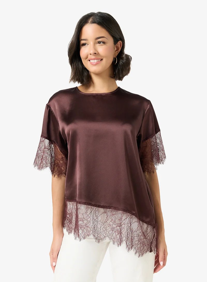 Only Onlindona Satin Lace Woven Top