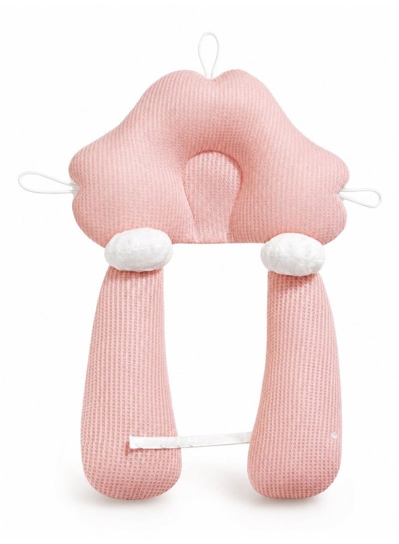 Pink Baby Head Shaping Pillow Newborn Soothing Hug Pillow Ergonomic Baby Sleep Pillow Breathable Support Cushion for Infant Head Protection and Comfortable Sleep - Image 1