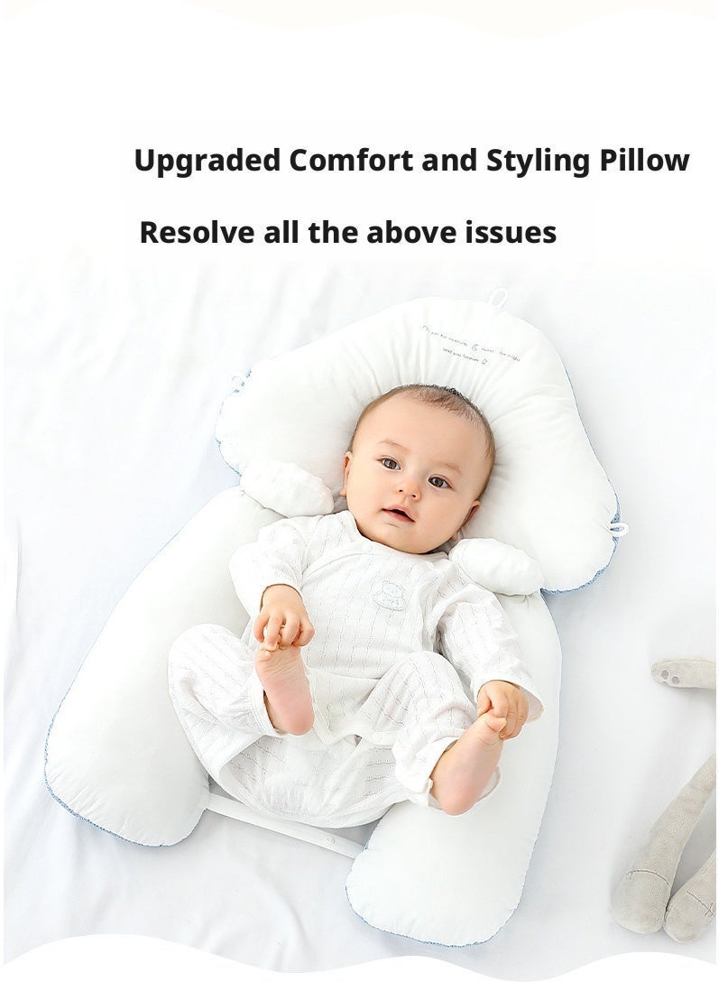 Pink Baby Head Shaping Pillow Newborn Soothing Hug Pillow Ergonomic Baby Sleep Pillow Breathable Support Cushion for Infant Head Protection and Comfortable Sleep - Image 3