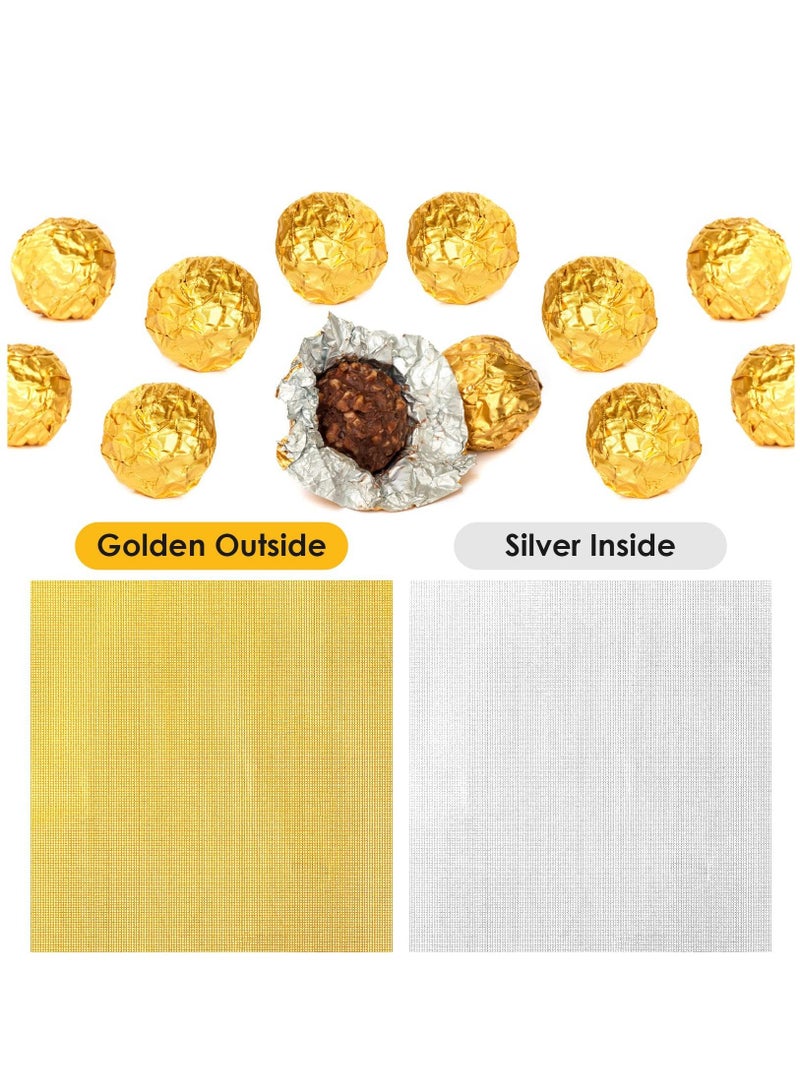 KASTWAVE Foil Candy Wrappers, 300 Pieces 4x4 inches Golden Aluminium Foil Candy Wrappers Square Chocolate Molds Sugar Tin Foil Wrappers for DIY Candy Chocolate Packaging by Party Wedding Birthday - Image 4