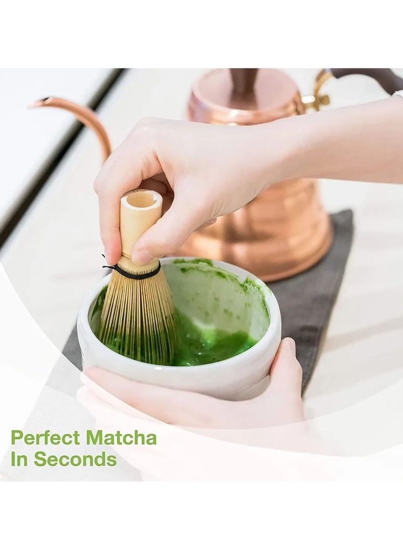 GNAFOTU Japanese Matcha Tea Set 7Pcs - Bowl, Bamboo Whisk, Holder, Stainless Steel Sifter - For Stirring Matcha - Image 3