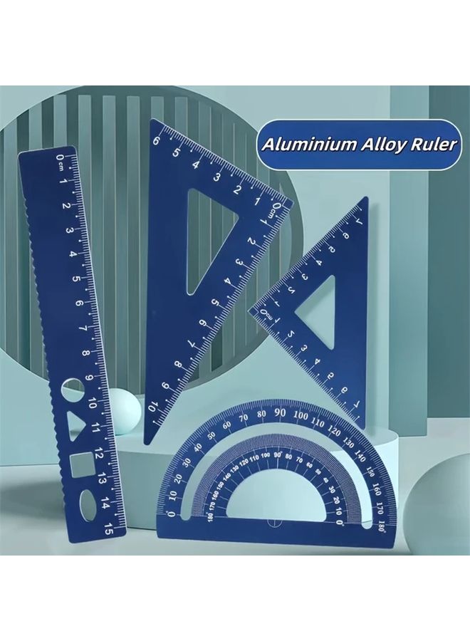 Pink Laser Engraved Metal Calipers Set With Geometric Ruler Triangle And Angle Ruler - Image 1