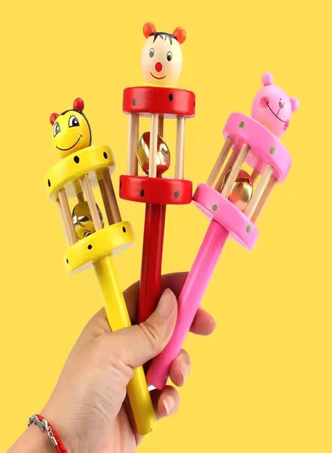 Mara Bommai Wooden Baby Rattle Toy - Colorful Handheld Rattle for Infants & Toddlers | Safe Non-Toxic Wooden Musical Toy | Early Learning Sound Toy for Newborns | Montessori Baby Gift (Pack of 1) - Image 3