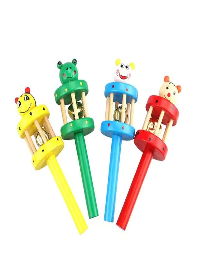 Mara Bommai Wooden Baby Rattle Toy - Colorful Handheld Rattle for Infants & Toddlers | Safe Non-Toxic Wooden Musical Toy | Early Learning Sound Toy for Newborns | Montessori Baby Gift (Pack of 1) - Image 1
