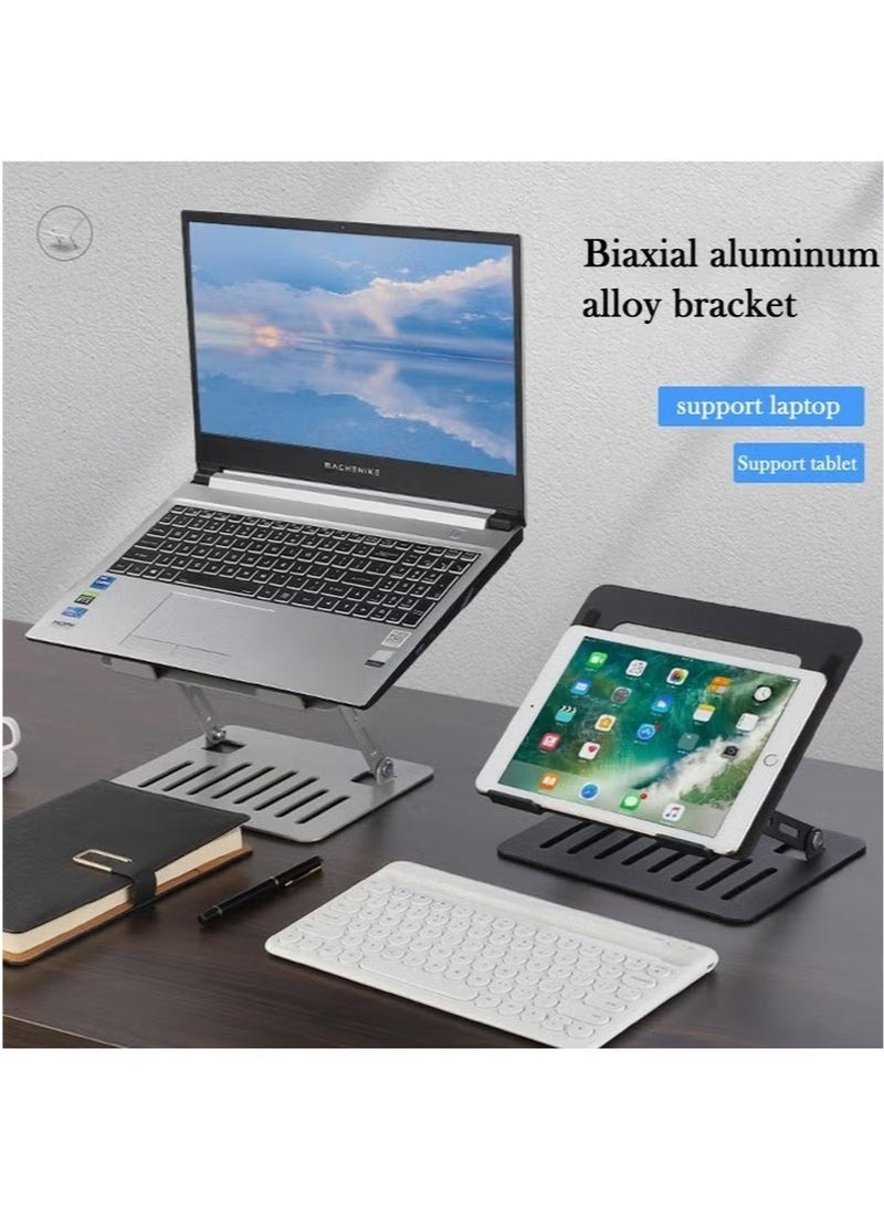 HIAS Foldable Laptop Stand | Aluminum Ergonomic Riser for Desk with Height & Angle Adjustment with Allen Key | Portable Holder with Ventilation for MacBook | Dell, HP, Lenovo 10 to 17 Inch Laptops - Image 4