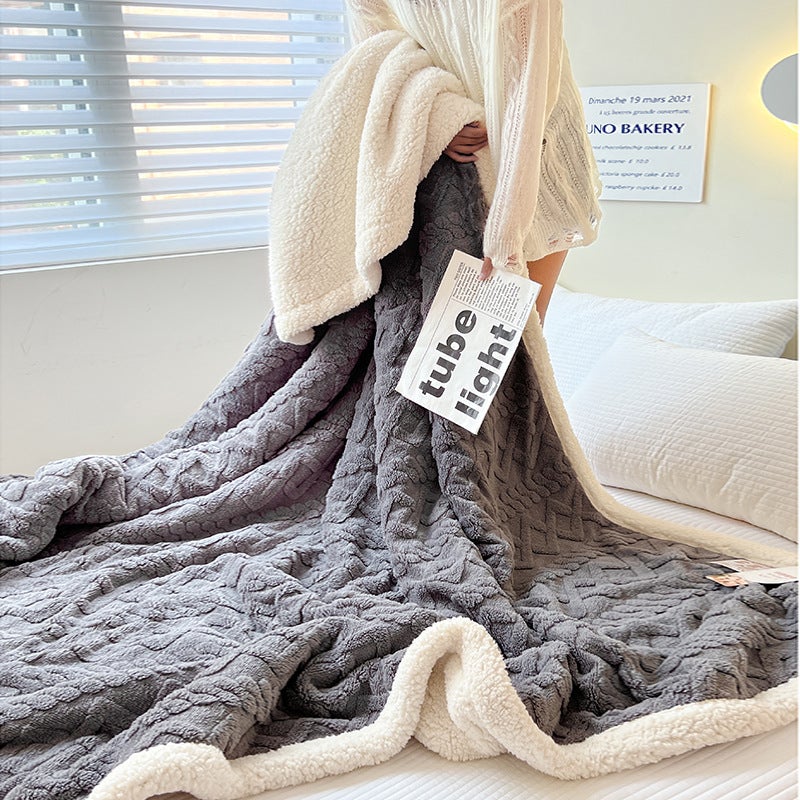 Thickened Tower Velvet Blanket Lambswool Blanket Flannel Student Lunch Break Air Conditioning Blanket Bed Sheet Cover Blanket - Image 1