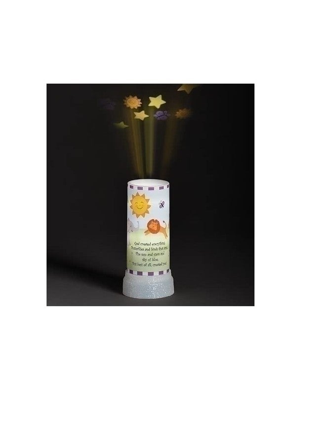 Roman LED Projector God Created Everything Night Light, 6.75-inch Height, Plastic, for Everyday Use, Nighttime, Home Décor, Church Décor