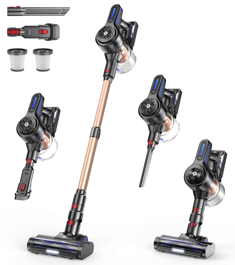 NADALY Cordless Vacuum Cleaner 500W 40KPA Stick Vacuum with 45min Runtime AntiTangle Vacuum Cleaners for Home 15L Dust Cup Rechargeable Wireless Vacuum for Hardwood Floor Carpet Pet Hair