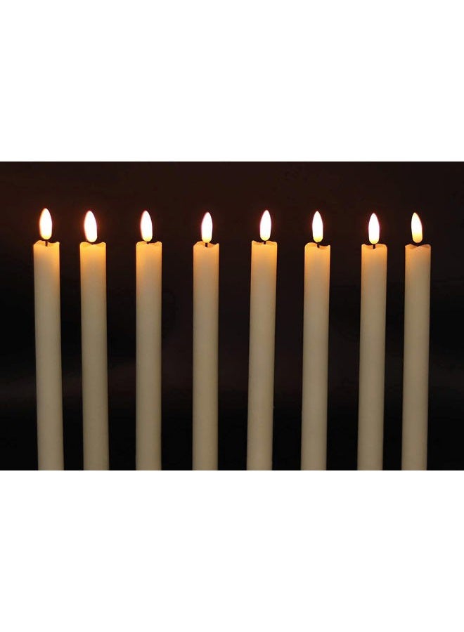 GenSwin Flameless Ivory Taper Candles Flickering with 10-Key Remote, Battery Operated Led Warm 3D Wick Light Window Candles Real Wax Pack of 6, Christmas Home Wedding Decor(0.78 X 9.64 Inch) - Image 5