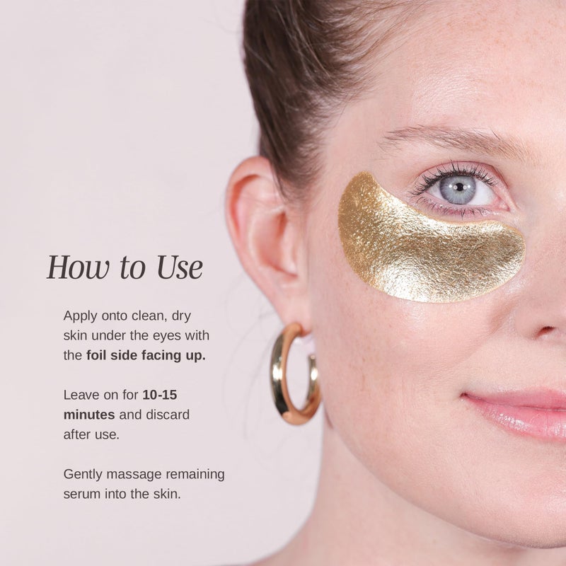 Wander Beauty Baggage Claim - Gold Foil Under Eye Patches For Dark Circles and Puffiness - Under Eye Mask Depuffs & Firms - Brightening Eye Mask for Under Eye Bags (6 Pairs) - Image 3