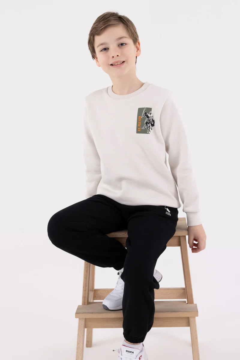 U.S. Polo Assn. U.S. Polo Assn Boys Cream/Black Tracksuit Set