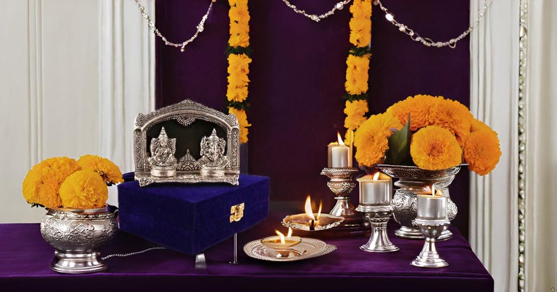 Lavanaya Silver® - Exquisite Silver Plated Ganesh Laxmi Idol with Velvet Box | Perfect for Home Décor, Office, Pooja Room | Ideal for Diwali, Housewarming, Weddings, Anniversaries & Spiritual Gifting - Image 4
