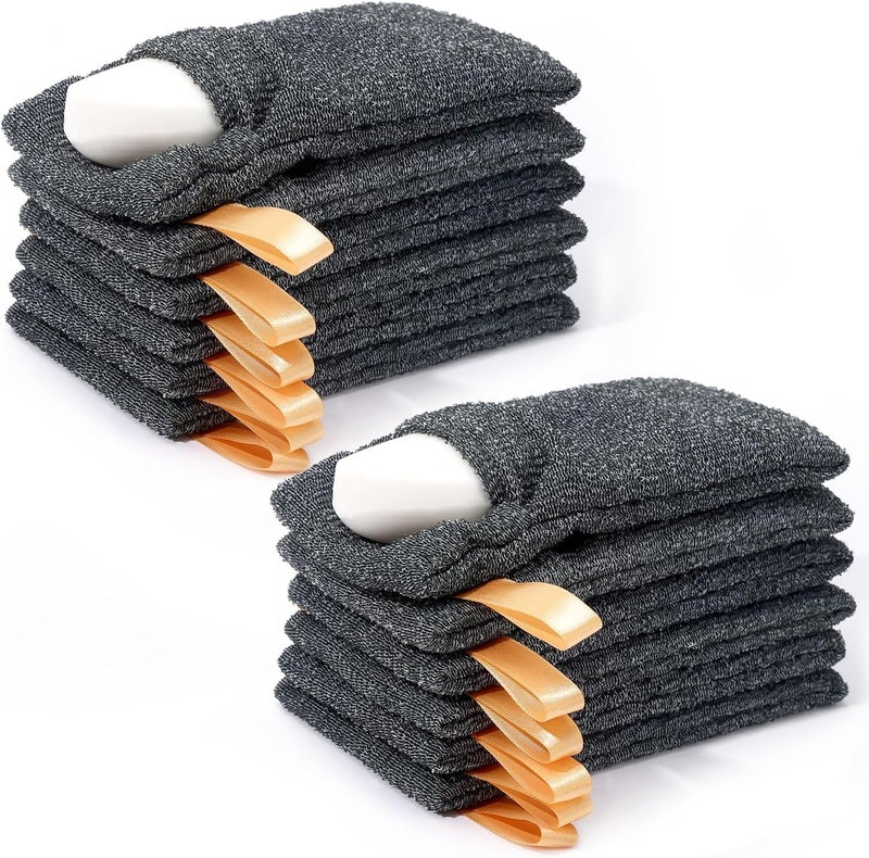 Antimbee 12-Pack Soap Pouch, Soap Exfoliating Bag, Body Scrubbers for Shower Soap Saver, Gray Mesh Bar Soap Sock for Senstive and Rough Skin - Image 1