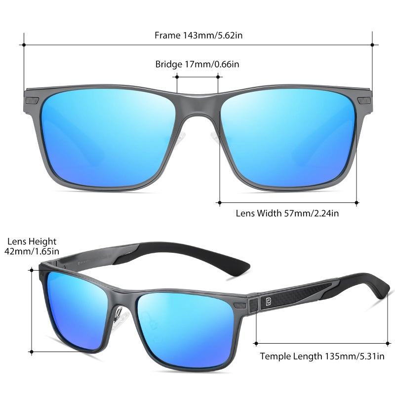 DUCO Polarized Sunglasses for Men Lightweight Carbon Fiber UV400 Protection Square Sun Glasses 8207 - Image 3