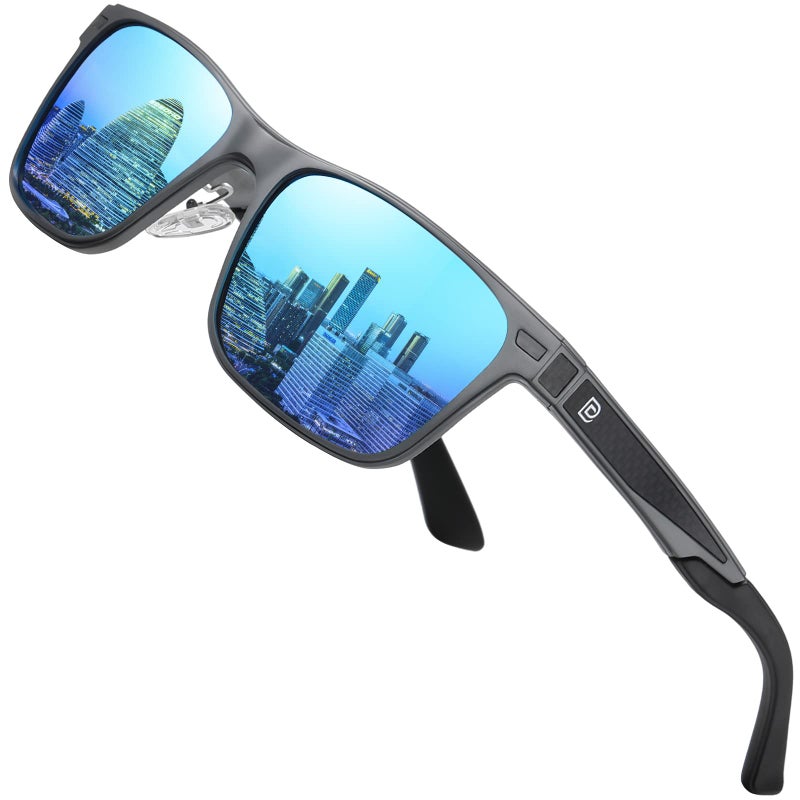 DUCO Polarized Sunglasses for Men Lightweight Carbon Fiber UV400 Protection Square Sun Glasses 8207 - Image 1