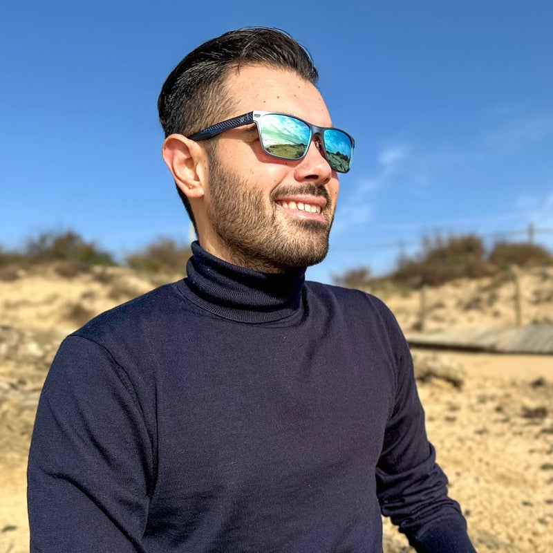 DUCO Polarized Sunglasses for Men Lightweight Carbon Fiber UV400 Protection Square Sun Glasses 8207 - Image 5