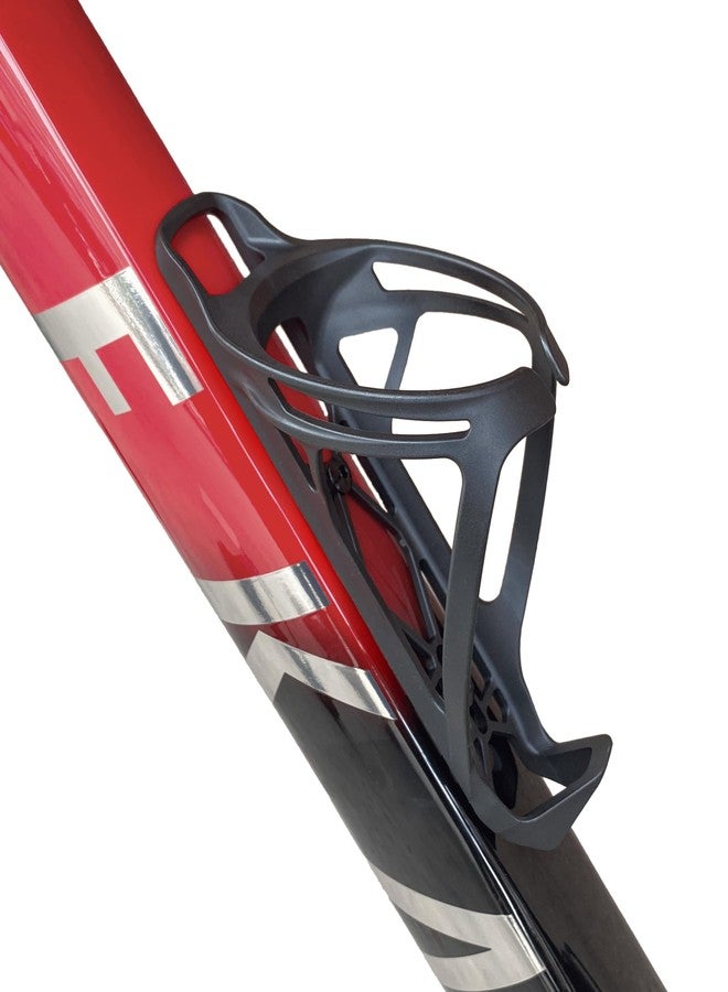 Mixed Bike Water Bottle Cage, Carbon Fiber Reinforced Lightweight Holder with Screws & Tool, Fits Down Tube & Seat Tube, Universal for Road, MTB & Gravel Bikes (Matte Black) - Image 1