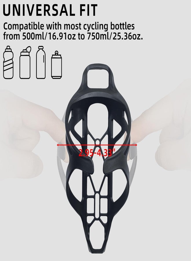 Mixed Bike Water Bottle Cage, Carbon Fiber Reinforced Lightweight Holder with Screws & Tool, Fits Down Tube & Seat Tube, Universal for Road, MTB & Gravel Bikes (Matte Black) - Image 5