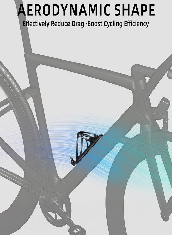 Mixed Bike Water Bottle Cage, Carbon Fiber Reinforced Lightweight Holder with Screws & Tool, Fits Down Tube & Seat Tube, Universal for Road, MTB & Gravel Bikes (Matte Black) - Image 3