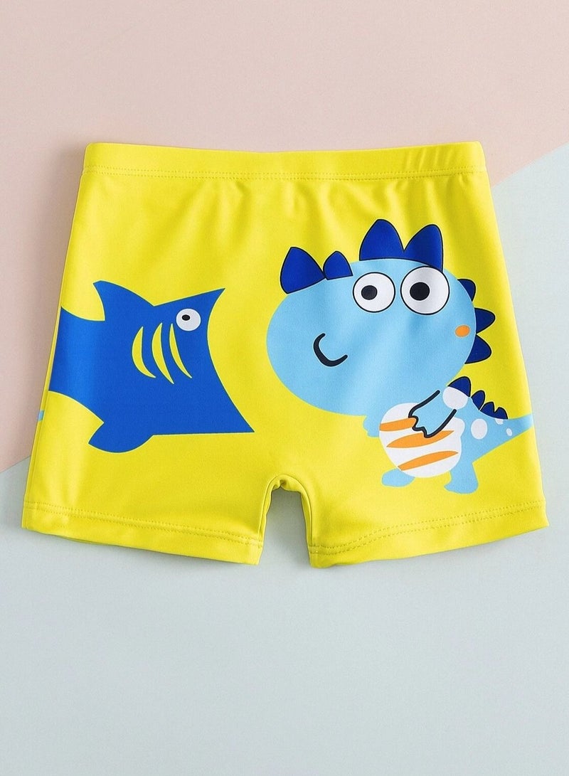 Boys Swim Short Printed Dinosaur And Shark One Piece Swimwear For Kids In Sea Beach Pool  - Image 2