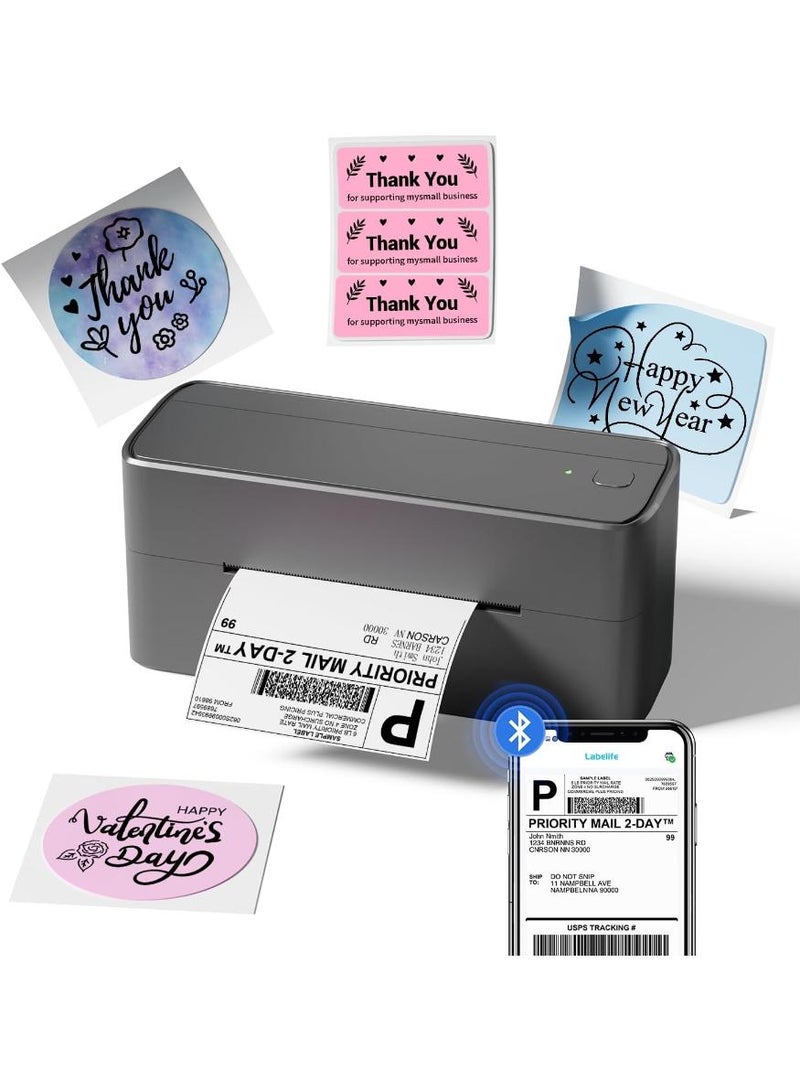 phomemo Shipping Label Printer, 241BT Bluetooth Wireless Thermal Label Maker for Samll Business, Label Printer for Shipping Package, Compatible with iPhone, Android, Amazon, Shopify, UPSP, Gray  - Image 1