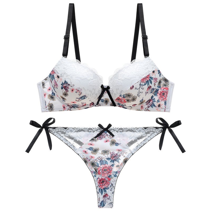 Women's Lace Push-Up Bra Set - Image 1
