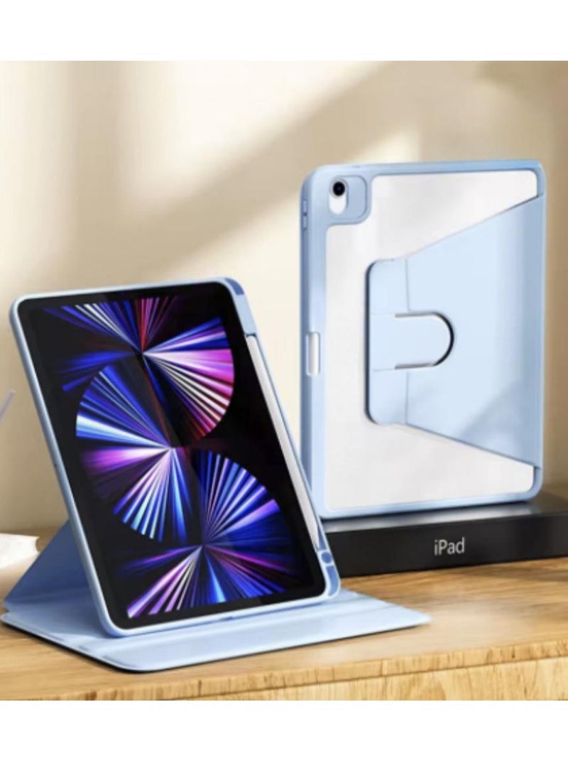 DPTER Rotating Case for iPad 10th Generation 10.9 Inch 2022 with Pencil Holder, 360 Degree Rotation Protective Stand Cover Clear Back, Auto Wake/Sleep - Image 1