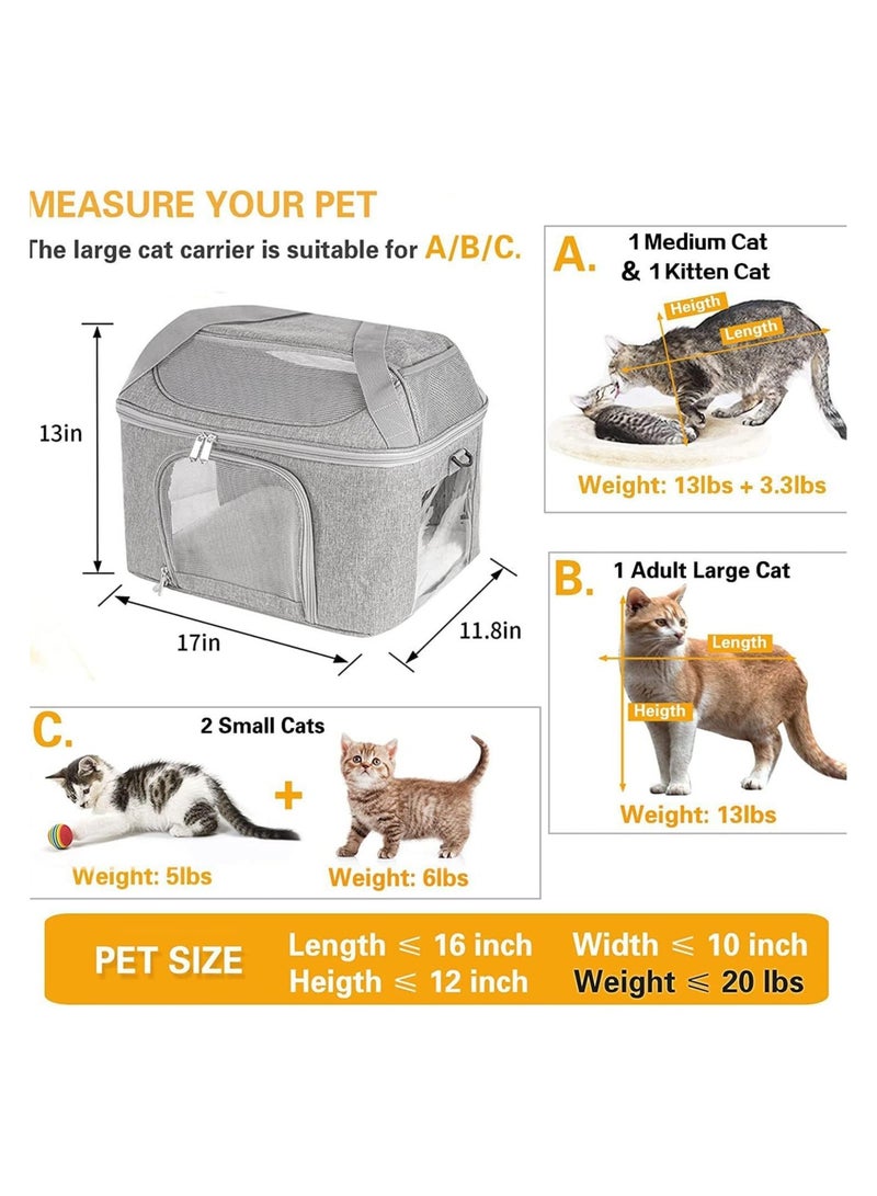 general Cat bag, portable large cat back bag when going out, removable, breathable and foldable large-capacity pet bag (gray) - Image 2