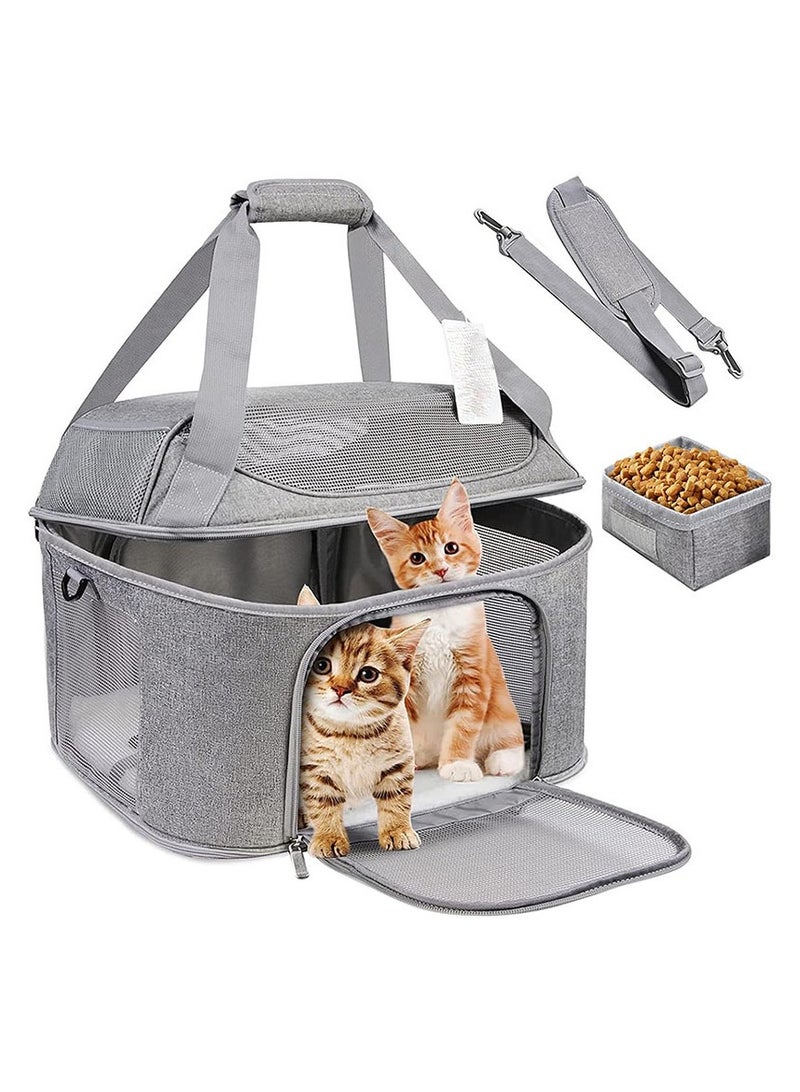 general Cat bag, portable large cat back bag when going out, removable, breathable and foldable large-capacity pet bag (gray) - Image 1