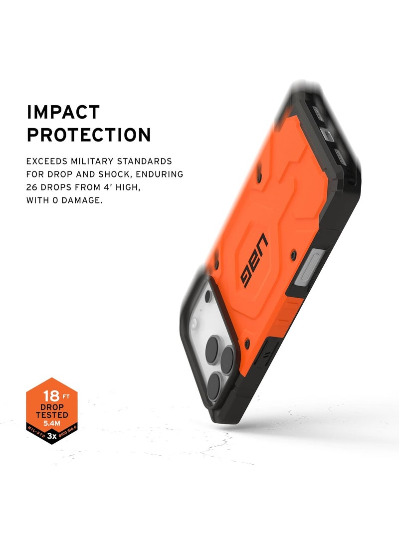 Urban Armor Gear غطاء UAG Pathfinder MagSafe لجهاز iPhone 17 Pro MAX [اختبار سقوط حتى 18 قدم] - برتقالي - Image 4