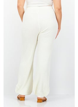 BB Dakota by Steve Madden Women Knitted Cable Jogger Pants, Ivory  - Image 2