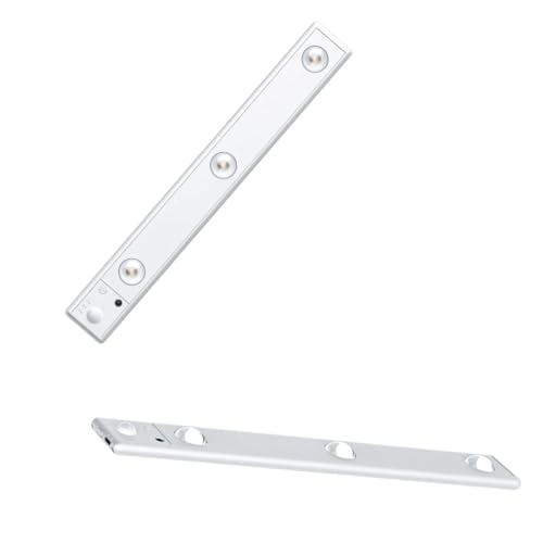 SNOOGG 8-Inch Motion Sensor LED Light USB Rechargeable White Light for Under Cabinet Use in Kitchens Closets Cupboards Shelves Wardrobes Pantries Drawers Stairs Home Areas - Image 1