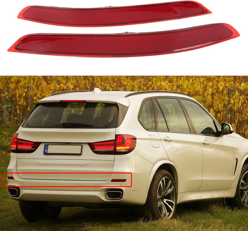 2PCs Rear Tail Bumper Reflector 63147290091 63147290092 Decorative Replacement for X5 F15 2014 2015 2016 2017 2018 - Image 3