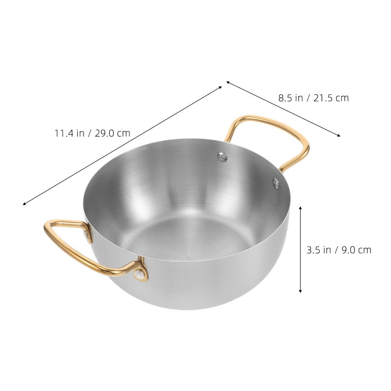 Stainless Steel 20cm Double Handle Soup Pot Induction Stove Noodle Cooker Stew Saucepan - Image 3